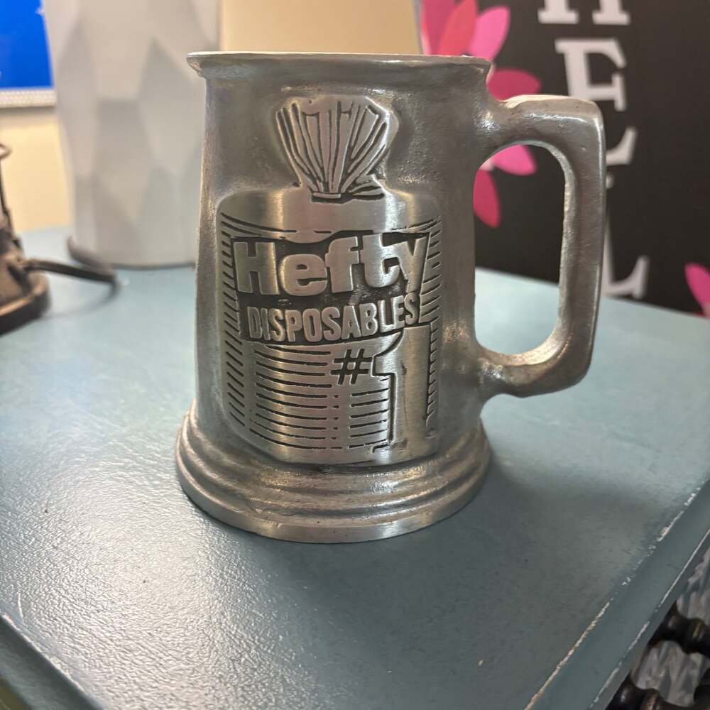 Vintage Hefty Disposables #1 Metal Mini Mug / Tankard Collectible Trophy